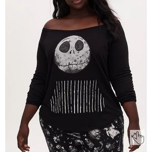Disney Nightmare Before Christmas Torrid Terry off shoulder sweatshirt